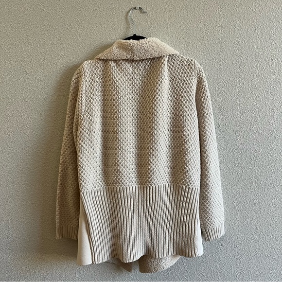 On Twelfth Women's Cream Open Front Faux Suede Fur and Knit Jacket Large - Picture 10 of 10